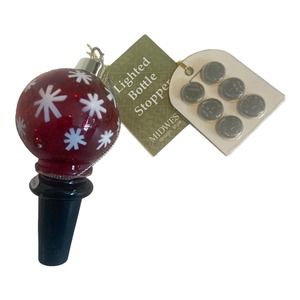 Wine Bottle Stopper Topper Christmas Red Ornament Light Up Color Changing